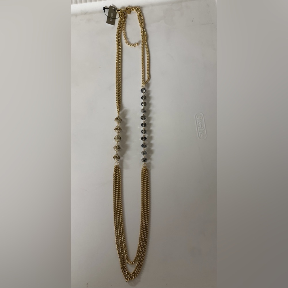Chico’s large gold bauble fireball gold necklace.  NEW WITH TAG